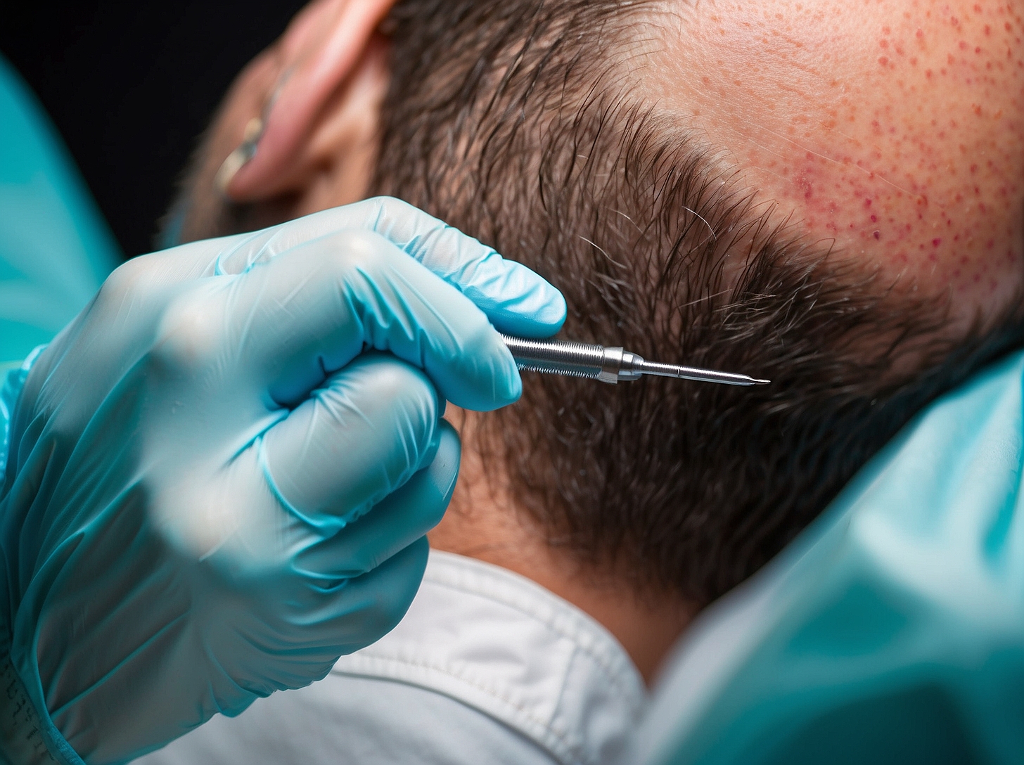 FUE graft extraction donor area scalp Korea Seoul hair transplant step